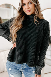 Okay With Me Turtleneck Sweater (Black) - NanaMacs