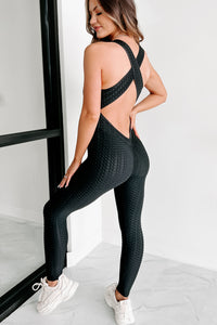 Keep On Your Work Out Honeycomb Catsuit (Black) - NanaMacs