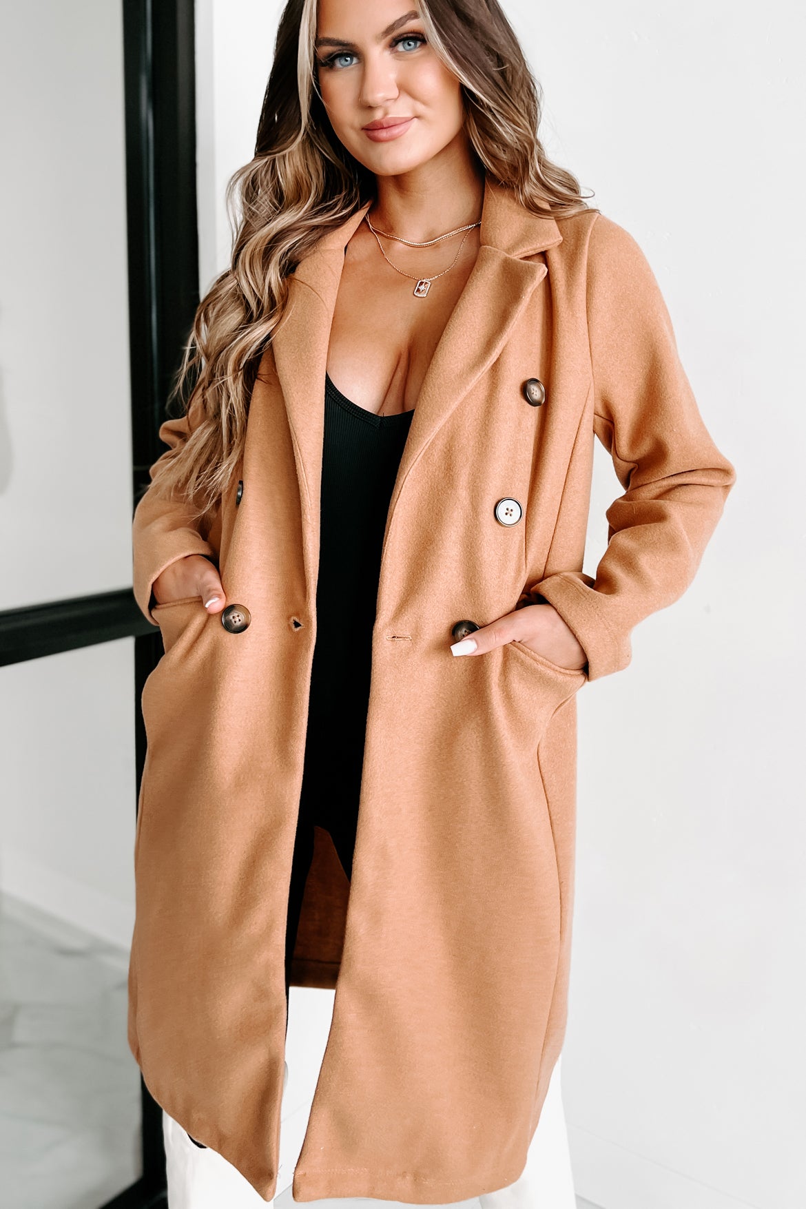 Inspiring Confidence Single Button Coat (Camel) - NanaMacs