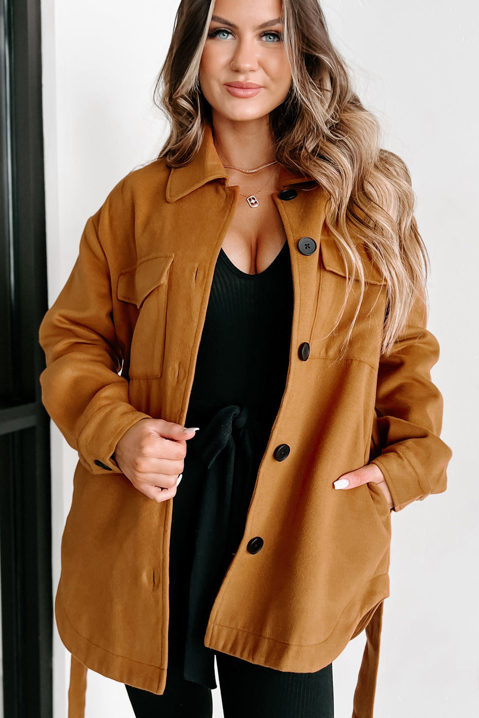 City Stroll Button Front Coat (Copper) - NanaMacs