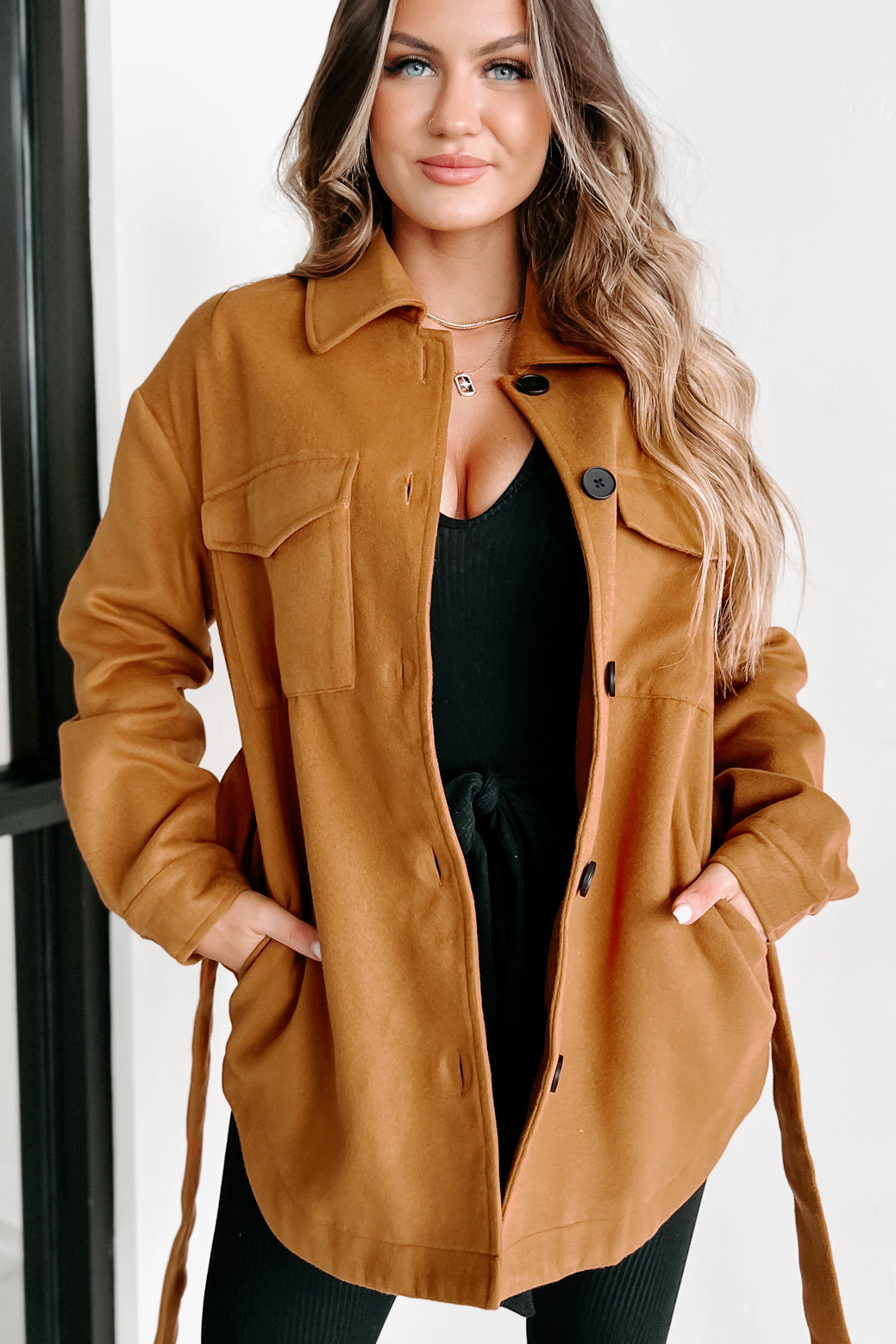 City Stroll Button Front Coat (Copper) - NanaMacs