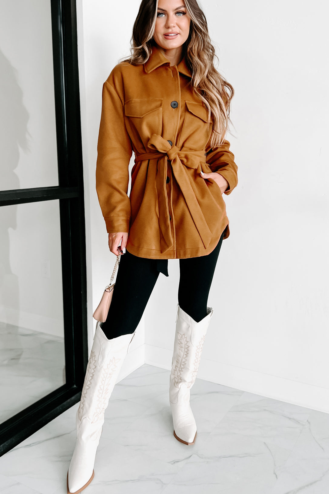 City Stroll Button Front Coat (Copper) - NanaMacs