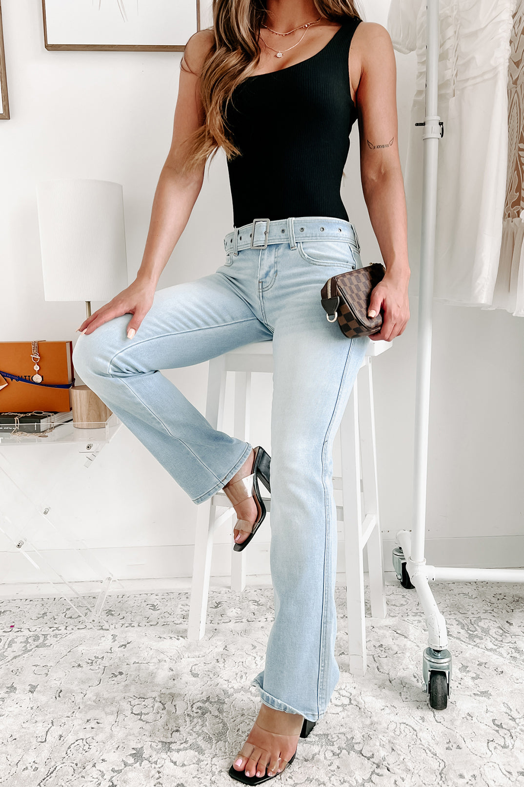 Cello white 2024 flare jeans