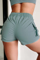 Natalie Mid-Rise Cargo Shorts (Grey Blue) - NanaMacs