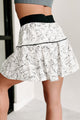 Ready For Action Marble Print Pleated Active Skirt (White/Black) - NanaMacs