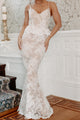Enchanted Love Embroidered Lace Mermaid Gown (Off White) - NanaMacs