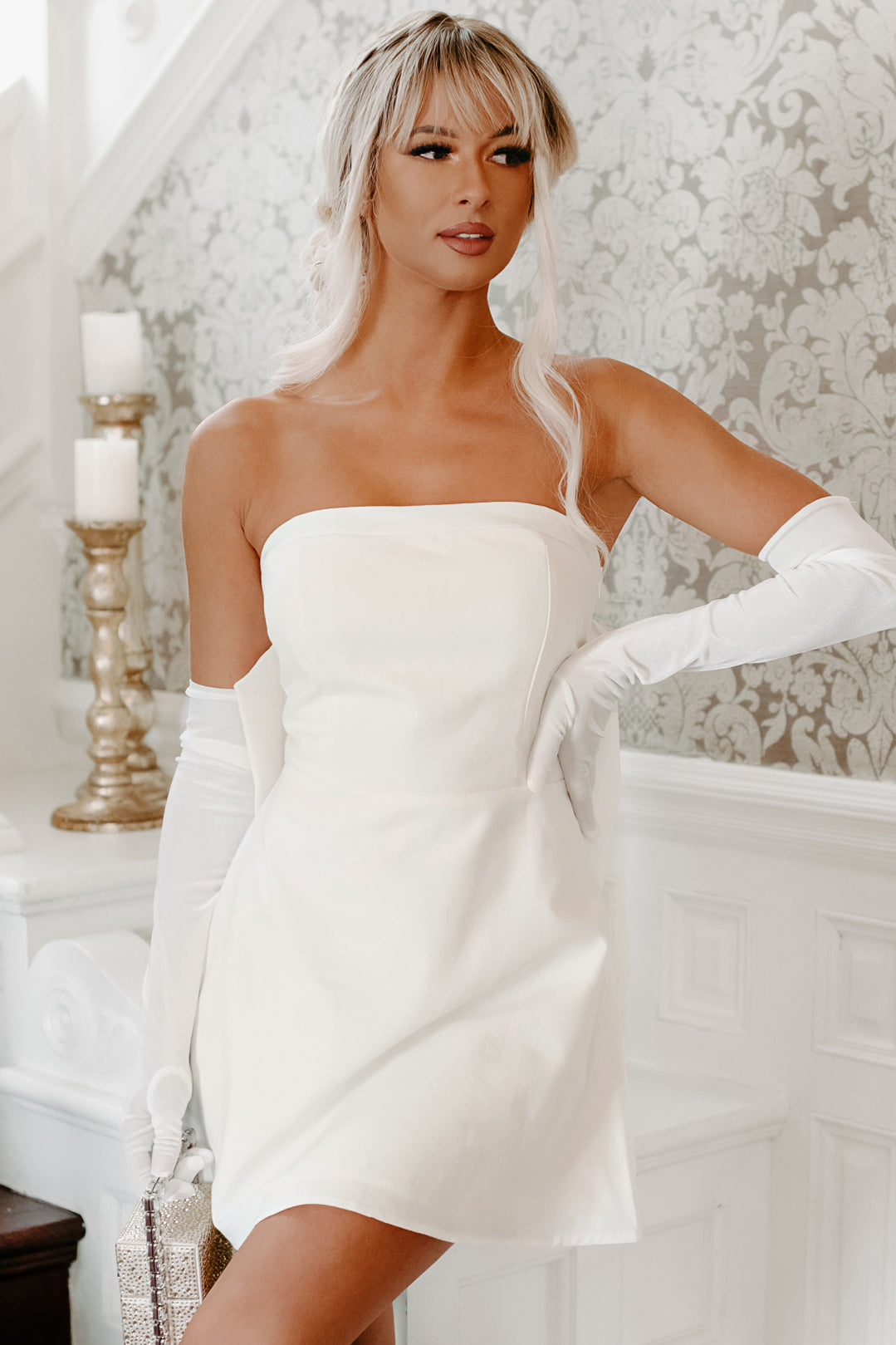 Leave You Stunned Sequin Fringe Mini Dress (White) · NanaMacs