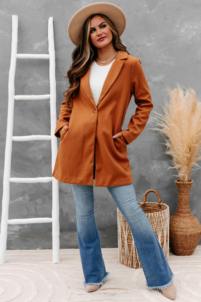 Cityscapes Single-Button Coat (Camel) - NanaMacs