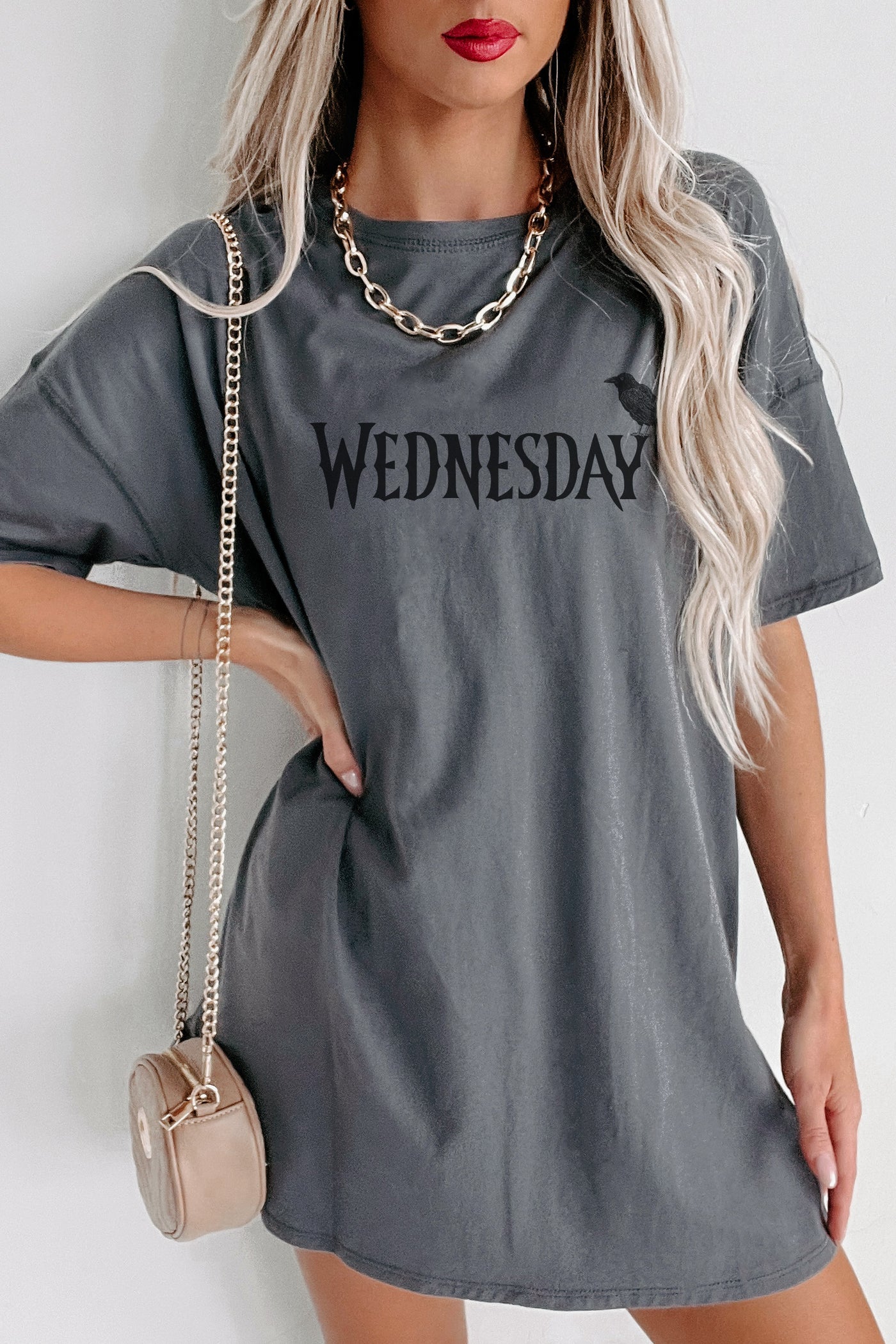 Charcoal Cotton Oversized T Shirt Dress