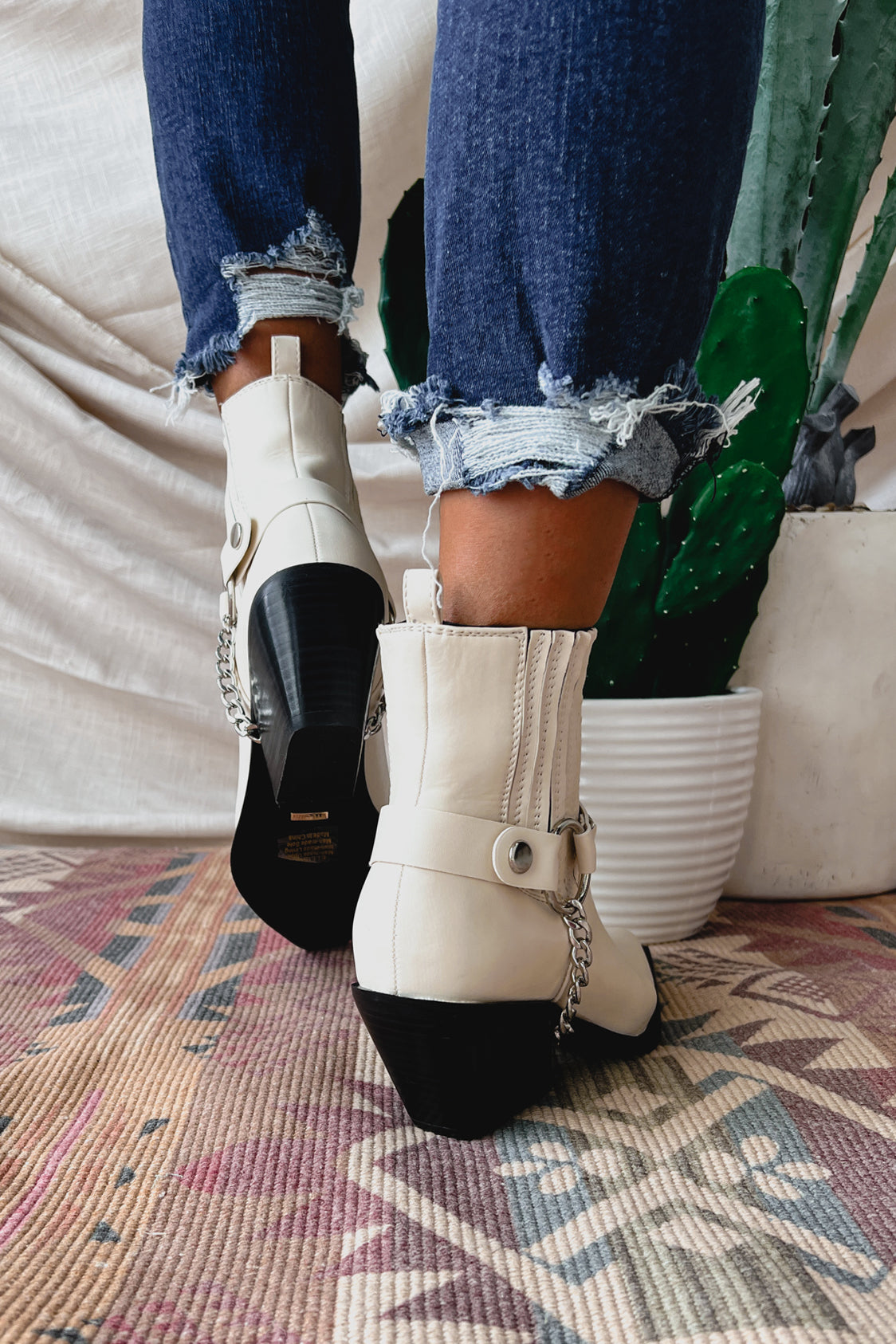 Freedom Rider Billini Western Ankle Boots (Bone) - NanaMacs