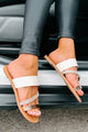 Nothing To It Strappy Sandals (White Croc) - NanaMacs