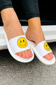 Came For The Fun Cushioned Slides (Ivory/Yellow) - NanaMacs