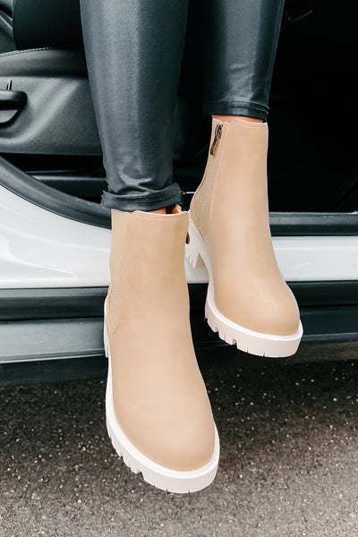 Dreya Lug Sole Chelsea Boots (Nude) - NanaMacs