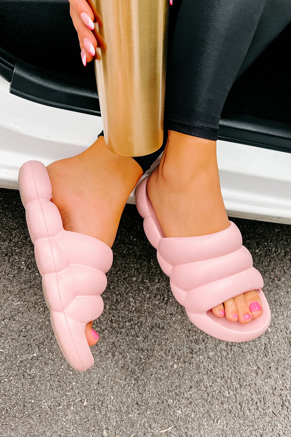 So On Trend Cushioned Slides (Pink) - NanaMacs