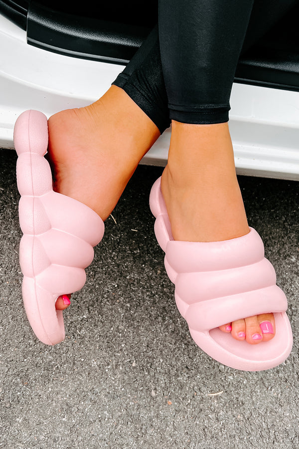 So On Trend Cushioned Slides (Pink) - NanaMacs