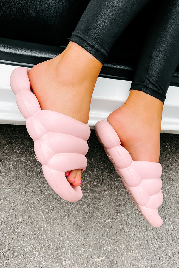 So On Trend Cushioned Slides (Pink) - NanaMacs