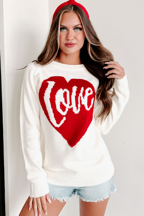 Touched By Love Graphic Sweater (White) - NanaMacs