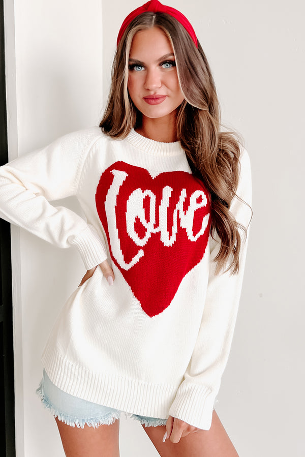 Touched By Love Graphic Sweater (White) - NanaMacs