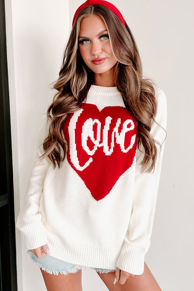 Touched By Love Graphic Sweater (White) - NanaMacs