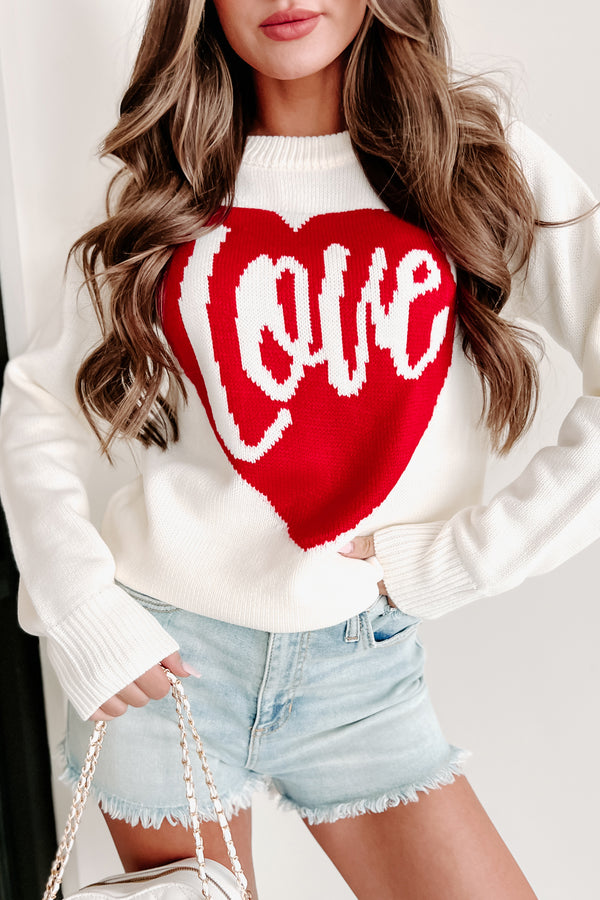 Touched By Love Graphic Sweater (White) - NanaMacs