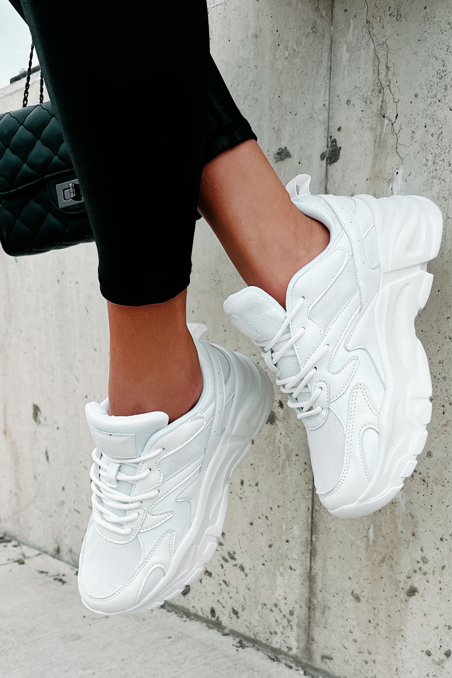 Just Like Kim Chunky Dad Sneakers (White) · NanaMacs