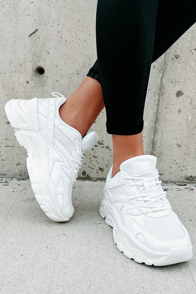 Just Like Kim Chunky Dad Sneakers (White) - NanaMacs