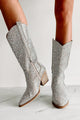 Country Queen Rhinestone Cowboy Boots (Silver Rhinestone) - NanaMacs