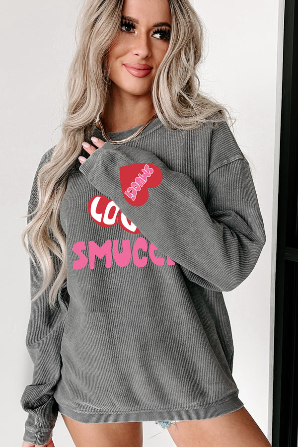 A Smucci Kind Of Love Corded Graphic Crewneck (Charcoal) - Print On Demand - NanaMacs