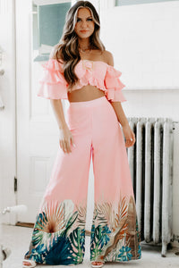 Going On A Trip Two Piece Pant Set (Pink) - NanaMacs