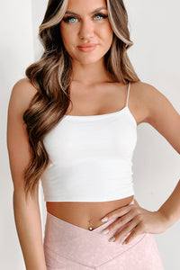 Young & Bold Double-Layered Cropped Spaghetti Tank (Off White) - NanaMacs