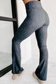 Craving Comfort Mineral Washed Cross-Over Flared Leggings (Black) - NanaMacs