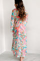 Color Outside The Lines Printed Duster Kimono (Pink/Teal) - NanaMacs