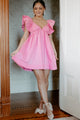 Feeling Girly Ruffle Sleeve Babydoll Dress (Pink) - NanaMacs