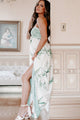 Bungalow Beauty Printed Tie-Back Maxi Dress (Green/Ivory) - NanaMacs