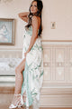 Bungalow Beauty Printed Tie-Back Maxi Dress (Green/Ivory) - NanaMacs