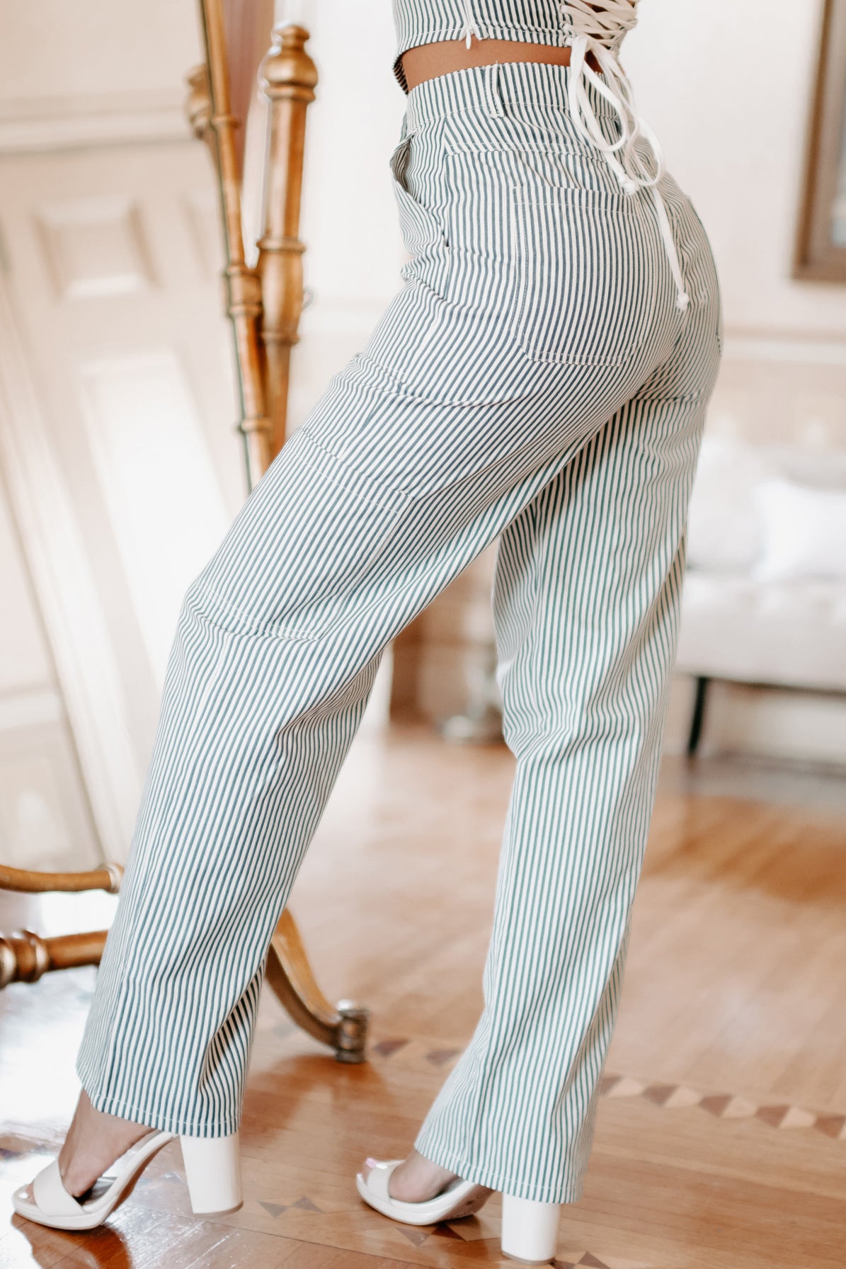 Ikat Blue Striped Unisex Trousers – Color Weave