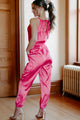 Sultry But Sweet Satin Jumpsuit (Candy Pink) - NanaMacs