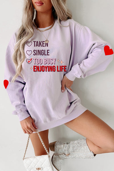 "Too Busy Enjoying Life" Graphic Crewneck (Orchid) - Print On Demand - NanaMacs