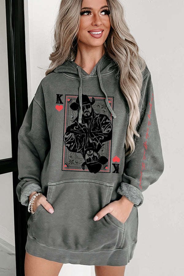 "Ride Off Into The Sunset" Double-Sided Vintage Wash Graphic Hoodie (Black) - Print On Demand - NanaMacs