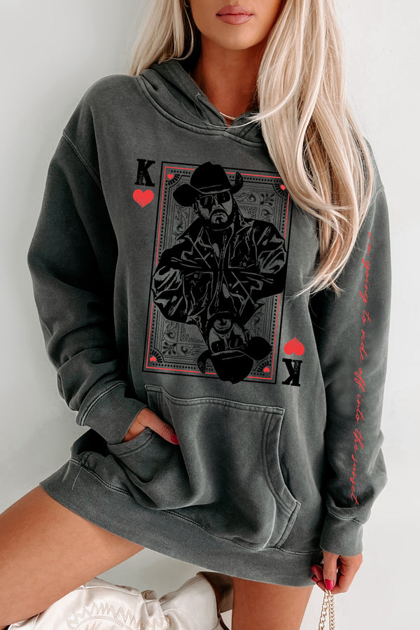 "Ride Off Into The Sunset" Double-Sided Vintage Wash Graphic Hoodie (Black) - Print On Demand - NanaMacs